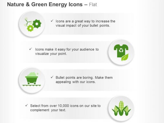Crop Trolley Tshirt And Gears For Nature And Green Technology Ppt Slides Graphics