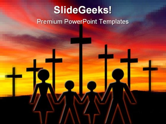 Cross02 Family Religion PowerPoint Template 0610