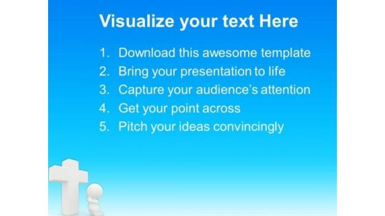 Cross 3d Man Praying Christmas PowerPoint Templates And PowerPoint Themes 0712