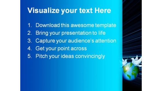 Cross Blue Lights Globe PowerPoint Themes And PowerPoint Slides 0211