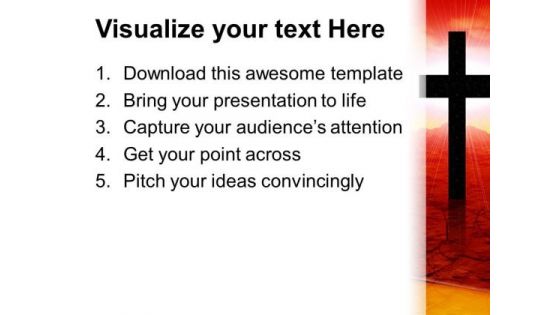 Cross In Desert Church PowerPoint Templates And PowerPoint Themes 0712