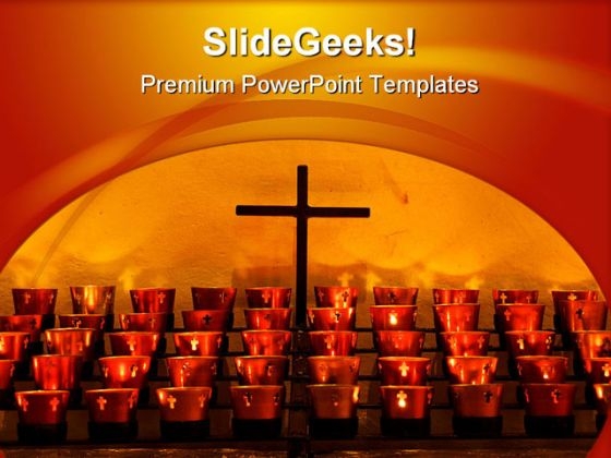Cross Religion PowerPoint Template 0810