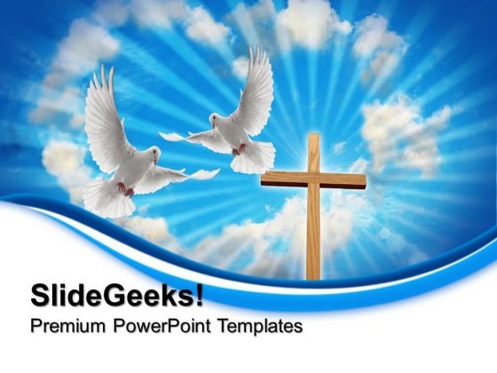Cross With Dove Religion PowerPoint Templates And PowerPoint Themes 0712