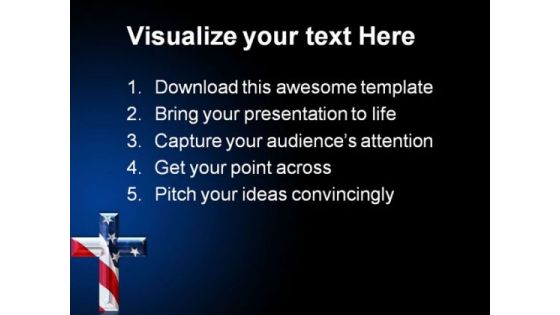 Cross With Usa Flag Americana PowerPoint Themes And PowerPoint Slides 0711