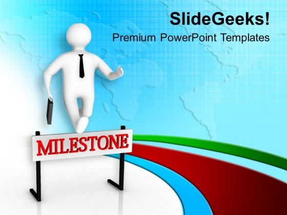 Crossing A Hurdle Milestones PowerPoint Templates Ppt Backgrounds For Slides 0613