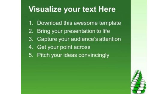 Cubed White Green Pine Tree Innovative Design PowerPoint Templates Ppt Backgrounds For Slides 0113