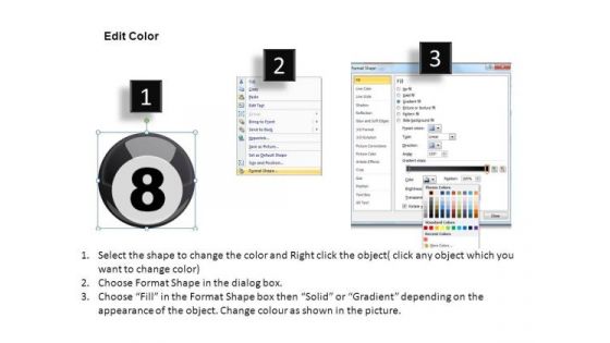 Cue Billiard Balls With Cue PowerPoint Slides And Ppt Diagram Templates