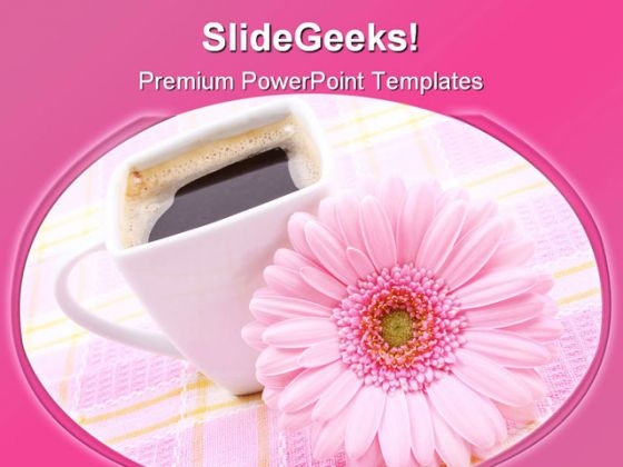 Cup Of Coffee With Flower Food PowerPoint Templates And PowerPoint Backgrounds 0311