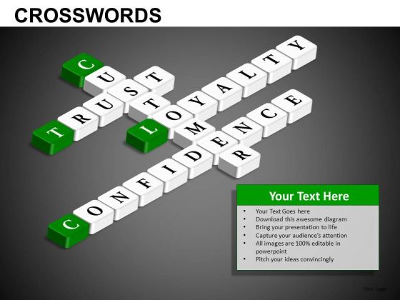 Customer Trust Loyalty Confidence Crosswords PowerPoint Templates