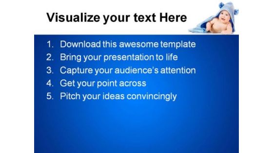 Cute Baby Children PowerPoint Template 0810