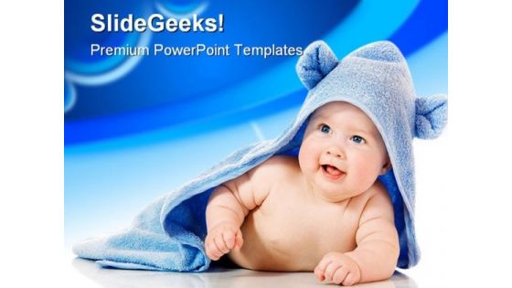 Cute Baby Children PowerPoint Template 0810