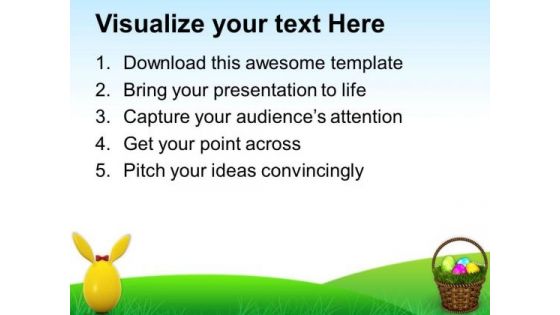 Cute Bunny Egg For Easter PowerPoint Templates Ppt Backgrounds For Slides 0313