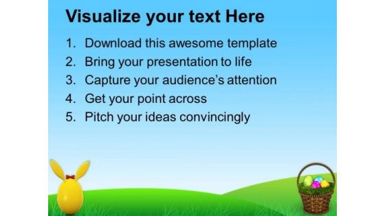 Cute Bunny Egg For Easter PowerPoint Templates Ppt Backgrounds For Slides 0313