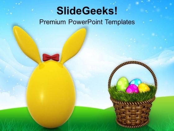 Cute Bunny Egg For Easter PowerPoint Templates Ppt Backgrounds For Slides 0313