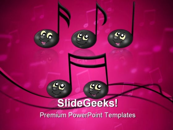 Cute Music Notes Entertainment PowerPoint Themes And PowerPoint Slides 0311
