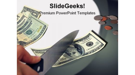 Cutting Costs Money PowerPoint Template 0910