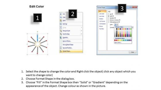 Cycle Process With Colored Pencils Ppt Business Planning PowerPoint Slides