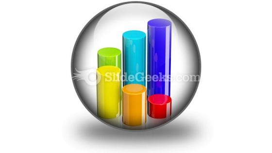 Cylindrical Bar Graph PowerPoint Icon C