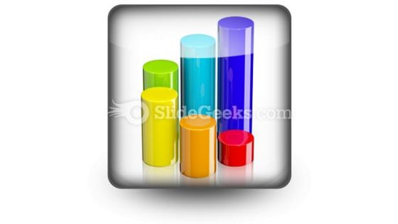 Cylindrical Bar Graph PowerPoint Icon S