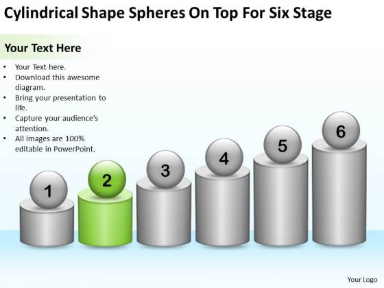 Cylindrical Shape Spheres On Top For Six Stage Ppt How Do Business Plan PowerPoint Slides