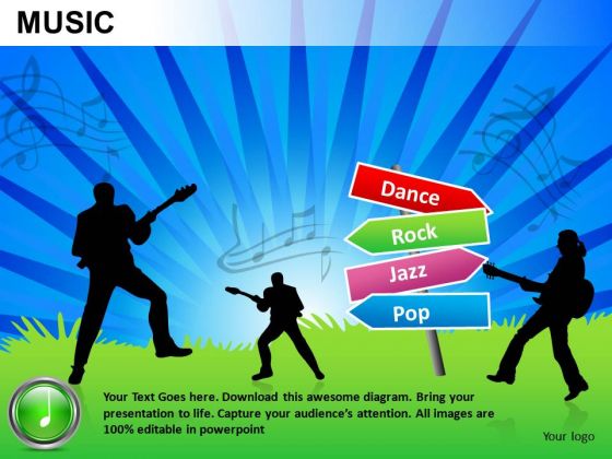 Dance Rock Jazz Pop Music PowerPoint Slides And Ppt Diagram Templates