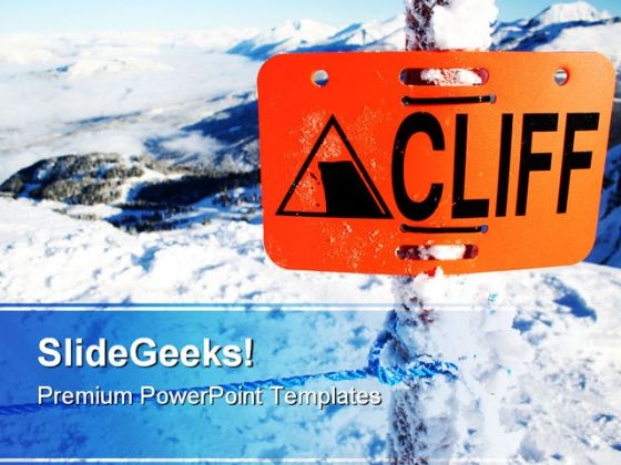 Dangerous Cliff Sign Symbol PowerPoint Templates And PowerPoint Backgrounds 0811