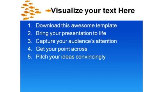 Dare To Be Different Goldfishes Animals PowerPoint Themes And PowerPoint Slides 0611
