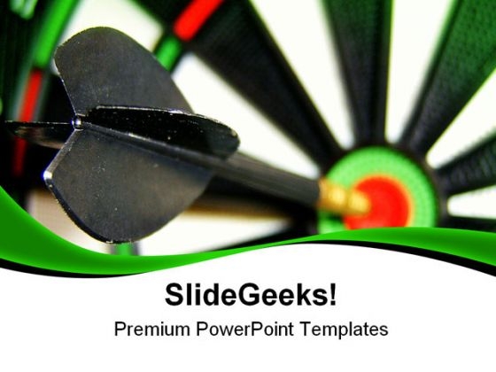 Dart Hitting Bullseye Business PowerPoint Templates And PowerPoint Backgrounds 0811