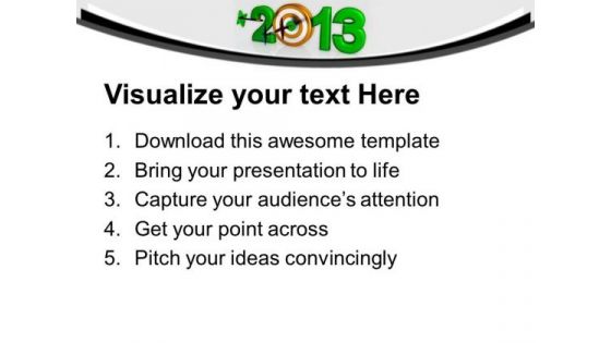 Dart Hitting Target New Year Celebration PowerPoint Templates Ppt Backgrounds For Slides 0113