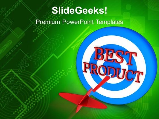 Dart On A Target Of Best Product Advertising PowerPoint Templates And PowerPoint Themes 1012