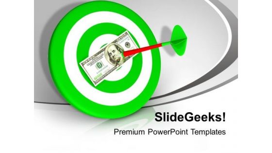 Dart On Dollar Money Business PowerPoint Templates Ppt Backgrounds For Slides 1212