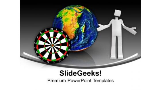 Dart With Globe Strategy Business PowerPoint Templates Ppt Background For Slides 1112