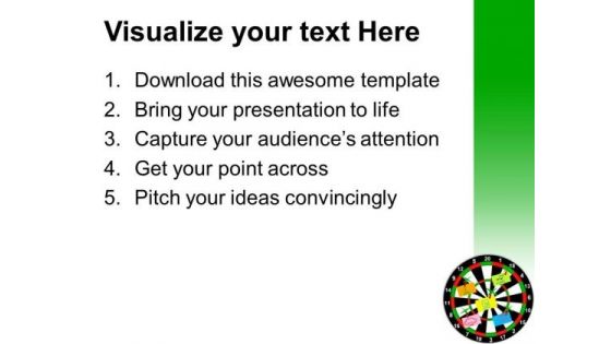 Darts With Stickers Depicting The Life Values PowerPoint Templates And PowerPoint Themes 0912