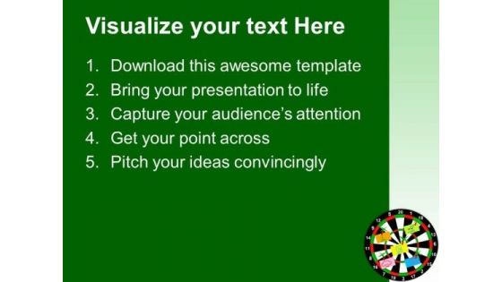 Darts With Stickers Depicting The Life Values PowerPoint Templates And PowerPoint Themes 0912