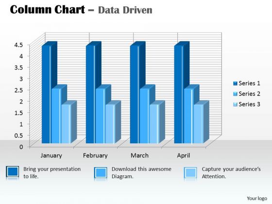 Data Analysis In Excel 3d Column Chart For PowerPoint Templates