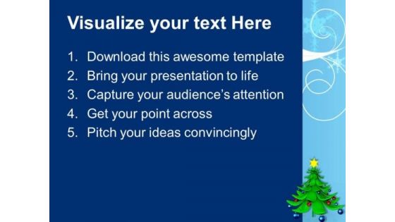 Decorated Christmas Tree With Balls Holiday PowerPoint Templates Ppt Backgrounds For Slides 1212