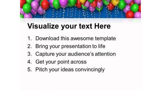 Decoration With Balloons Party Theme PowerPoint Templates Ppt Backgrounds For Slides 0413