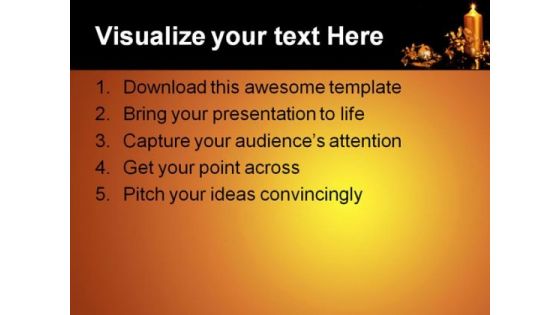 Decorations Lights Christmas PowerPoint Template 0610