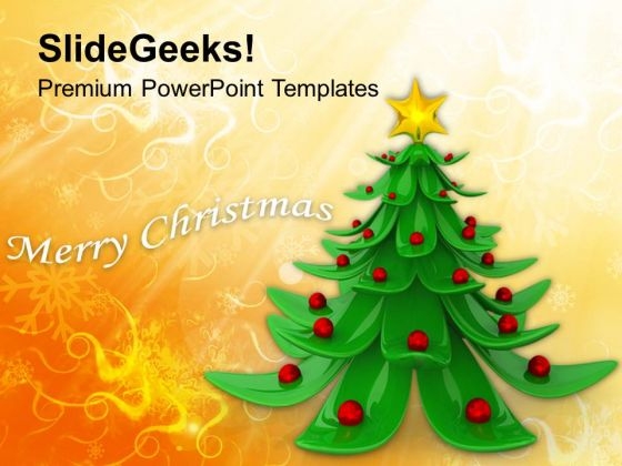 Decorative Christmas Tree With Background PowerPoint Templates Ppt Backgrounds For Slides 1112
