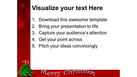 Decorative Christmas Tree With Red Background PowerPoint Templates Ppt Backgrounds For Slides 1112