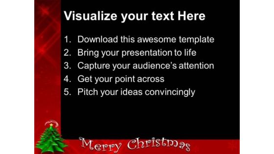 Decorative Christmas Tree With Red Background PowerPoint Templates Ppt Backgrounds For Slides 1112