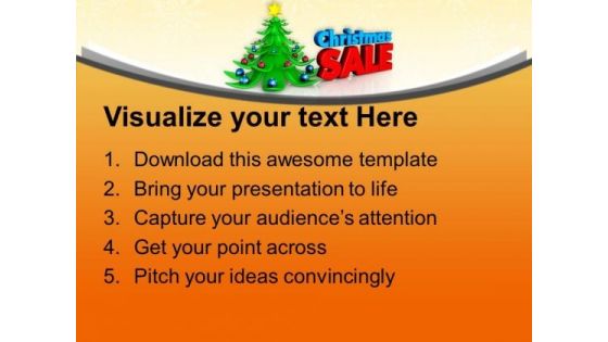 Decorative Christmas Tree With Sale Background PowerPoint Templates Ppt Backgrounds For Slides 1112