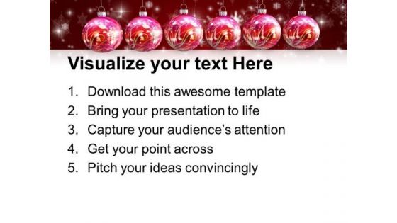 Decorative Hanging Ornaments Christmas Festival PowerPoint Templates Ppt Backgrounds For Slides 1112