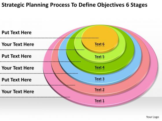 Define Objectives 6 Stages Example Of Business Plan Outline PowerPoint Templates