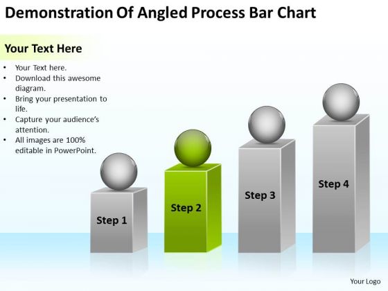 Demonstration Of Angled Process Bar Chart Ppt Make Business Plan PowerPoint Templates