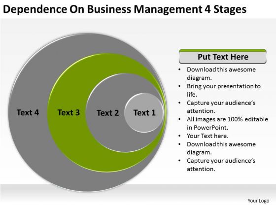 Dependence On Business Management 4 Stages Ppt Plan PowerPoint Slides
