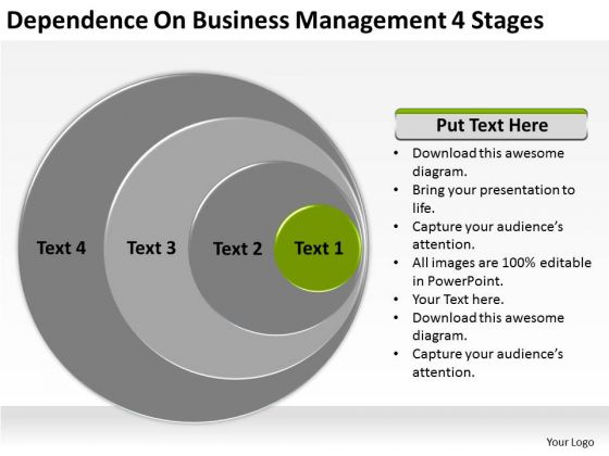 Dependence On Business Management 4 Stages Ppt Plan Templet PowerPoint Slides
