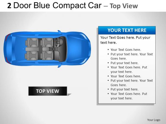Design 2 Door Blue Car Top PowerPoint Slides And Ppt Diagram Templates