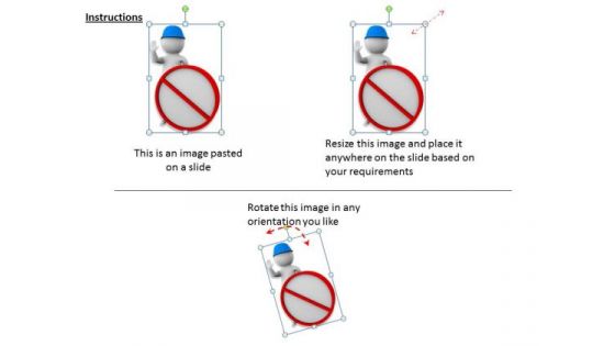 Developing Business Strategy 3d Man Prohibiting To Enter Character