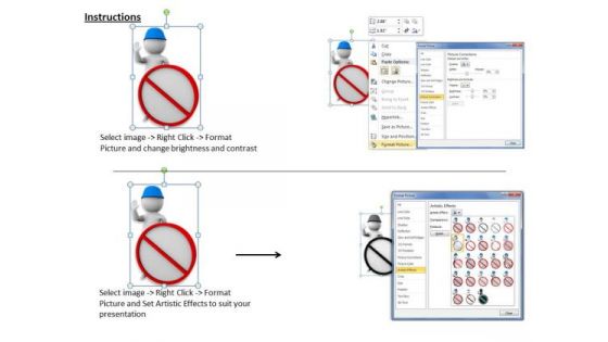 Developing Business Strategy 3d Man Prohibiting To Enter Character
